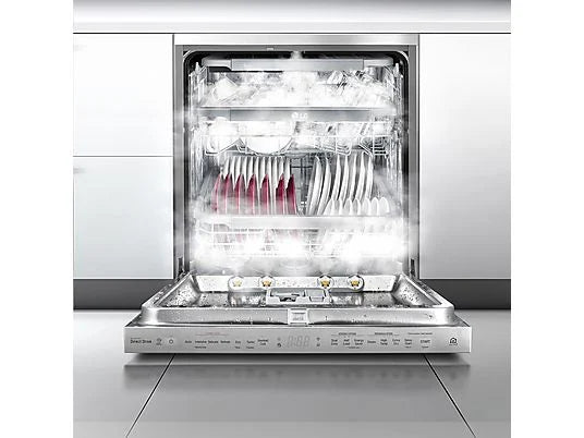 Lavavajillas LG DF365FPS - 60 cm, 14 servicios, 10 programas, QuadWash™, vapor, acero inoxidable