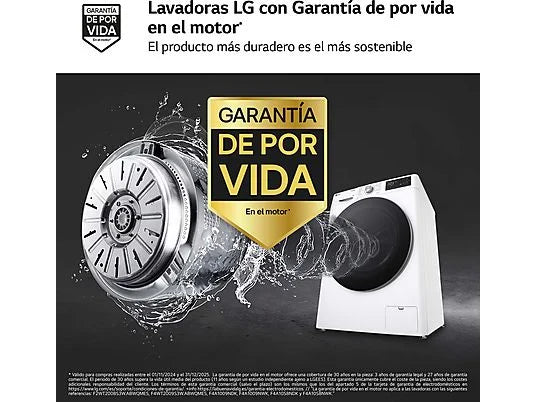 Lavadora LG F4WR5509A1W Serie 550 - 9 kg, 1400 rpm, AI Direct Drive™, Autodosificador, Blanco