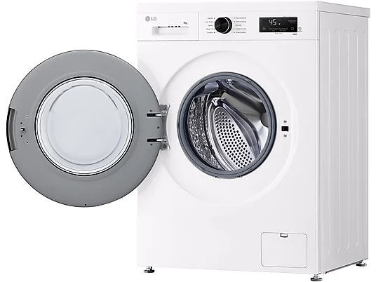 Lavadora LG F4X1009NWK - 9 kg, 1400 rpm, AI Direct Drive™, Steam™, Blanco Marfil