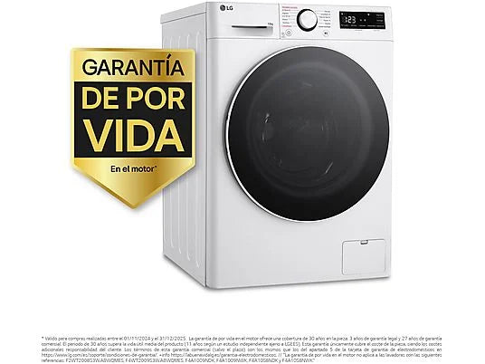 Lavadora LG F4WR6010A0W Serie 600 - 10 kg, 1400 rpm, Clase A, AI Direct Drive™, Blanco