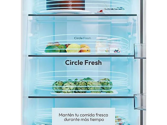 Frigorífico Combi Candy CNCQ2T620DW - 409L, 205 cm Alto, No Frost, Circle Fresh, Blanco