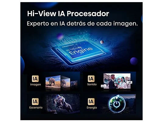 Hisense TV Mini LED 100" 4K UHD (100U7Q) con Subwoofer Integrado, 144 Hz, Hi-View IA Pro, Dolby Vision IQ y Dolby Atmos - Color Negro