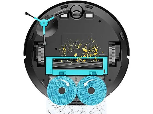 Robot Aspirador y Fregasuelos Cecotec Conga 9990 AI Spin Revolution - 4 en 1, 10000 Pa, Mopas Giratorias, Base de Autovaciado, Negro