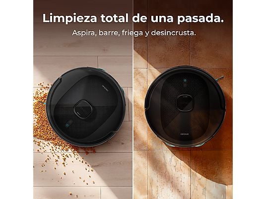 Robot Aspirador y Fregasuelos Cecotec Conga 9990 AI Spin Revolution - 4 en 1, 10000 Pa, Mopas Giratorias, Base de Autovaciado, Negro